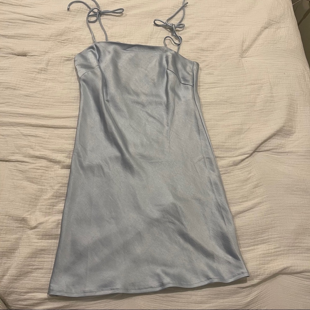 Princess Polly blue silky mini dress